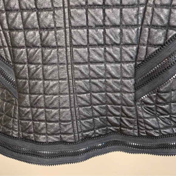 Javier Simorra Barcelona Vegan Faux Leather Quilted Zipper Track Detail Vest - Picture 10 of 14